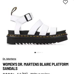 Dr. Martens White Blaire Platform Sandals with Black Sole